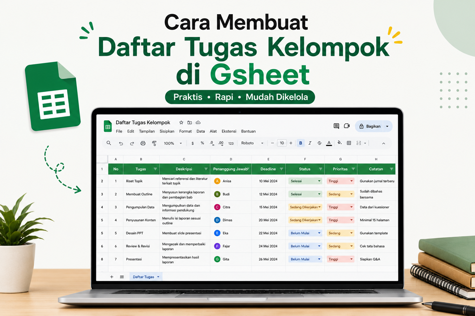 Cara Membuat Daftar Tugas Kelompok di Gsheet