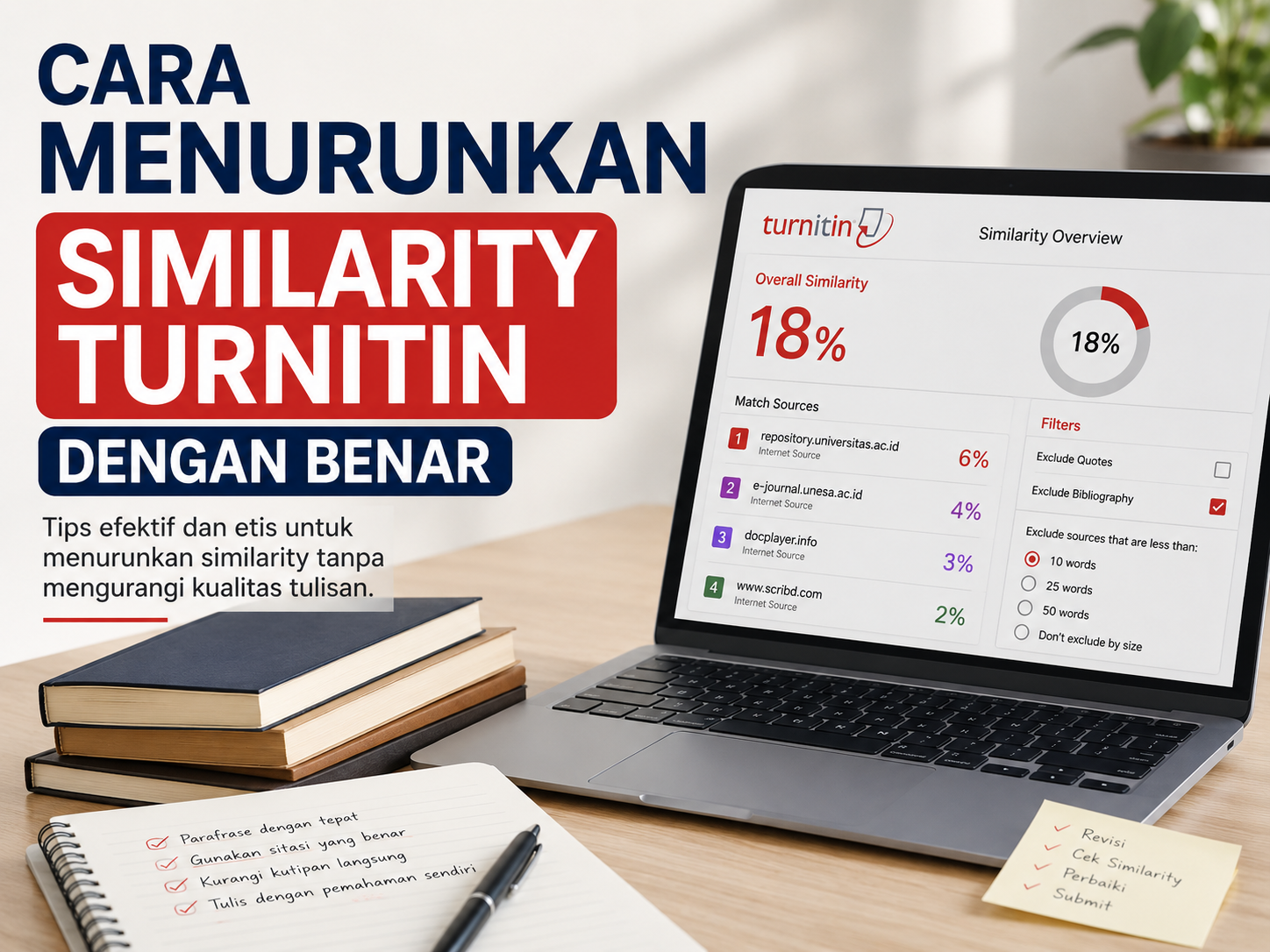Cara Menurunkan Similarity Turnitin dengan Benar