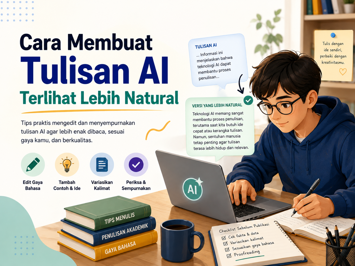 Cara Membuat Tulisan AI Terlihat Lebih Natural
